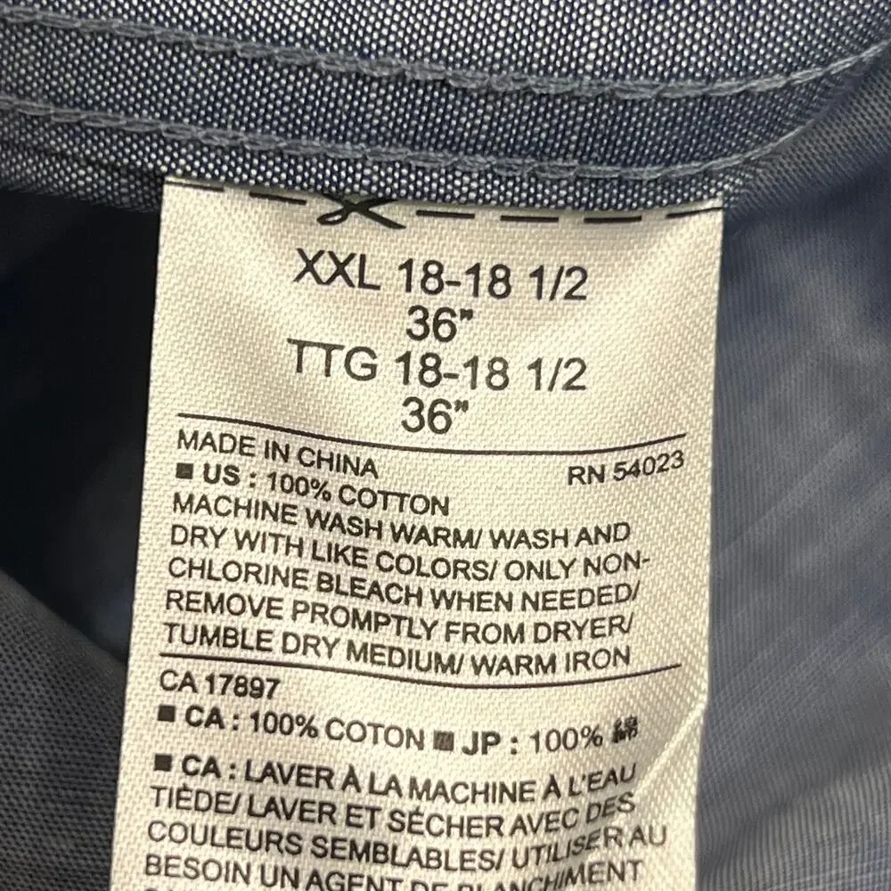 NWT Banana Republic Men's XXL 18.5x36 Non Iron Classic Fit Button Up Shirt
